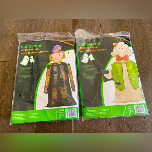Vintage Halloween leaf bags - witch / ghost 4’ tall - Picture 1 of 1